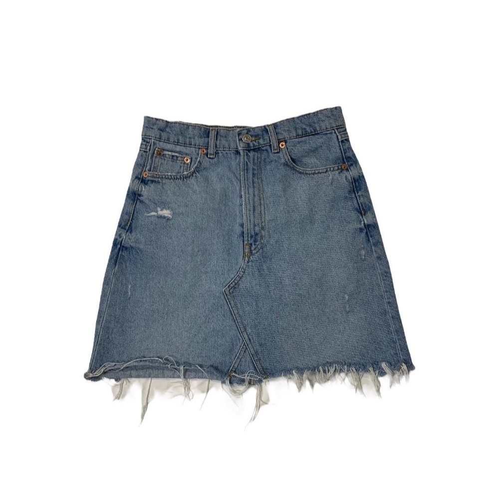 Zara Women’s Distressed Denim Skirt Size Small